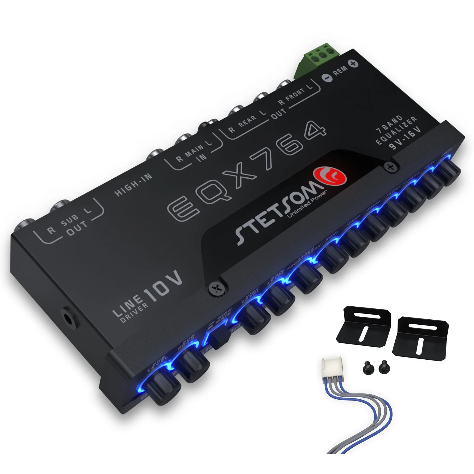 Stetsom EQX764 7-Band Graphic Equalizer (Blue LED)